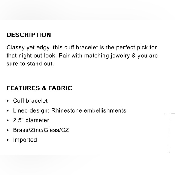 Express lined Rhinestone cuff bracelet - Picture 5 of 14